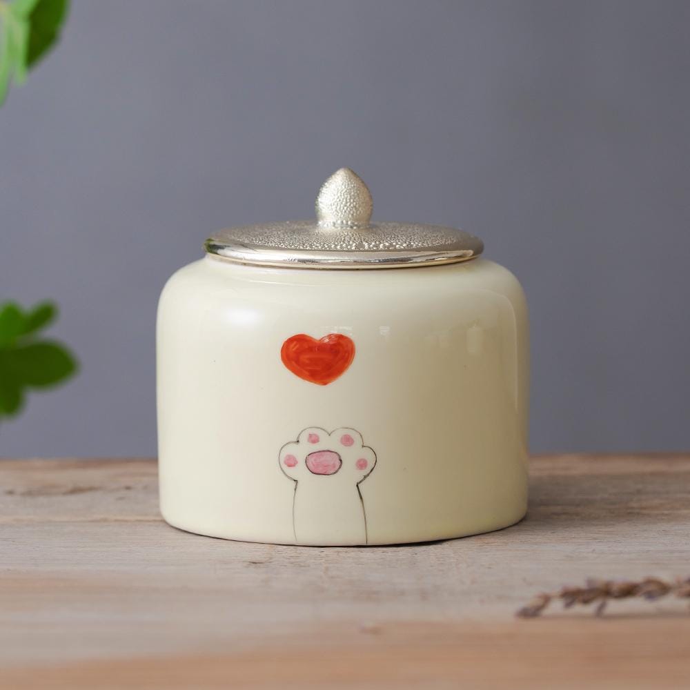 Paws and Love Heart Cat Memorial Urn product photo 6