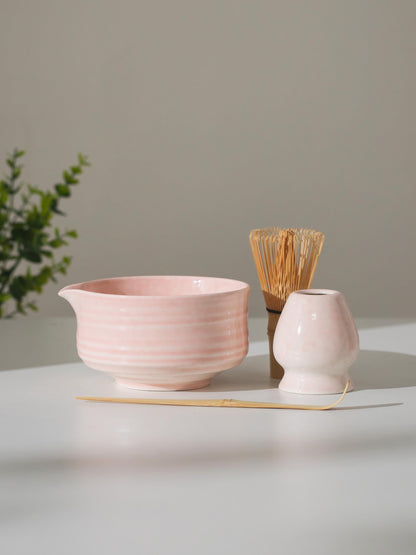 Natural Pink Flower Ideas Matcha Bowl Set product photo 8