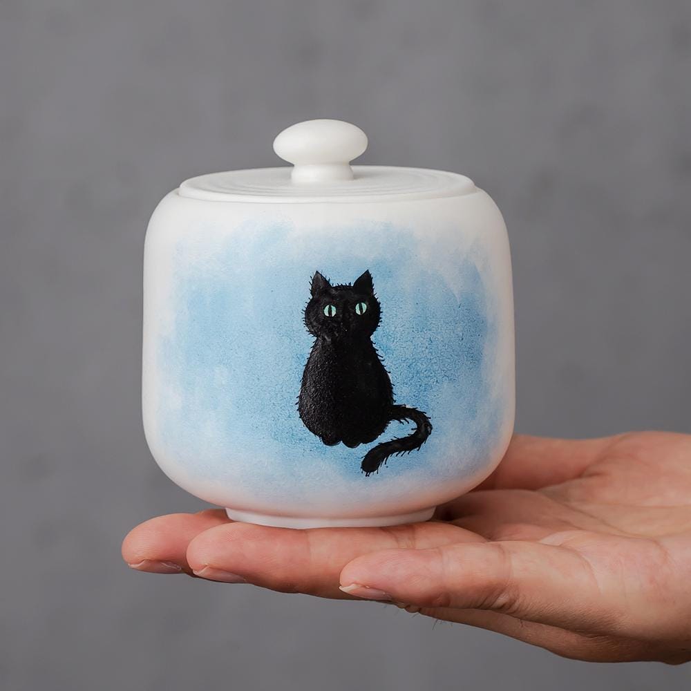 Black Cat Cat Memorial Urn product photo 1
