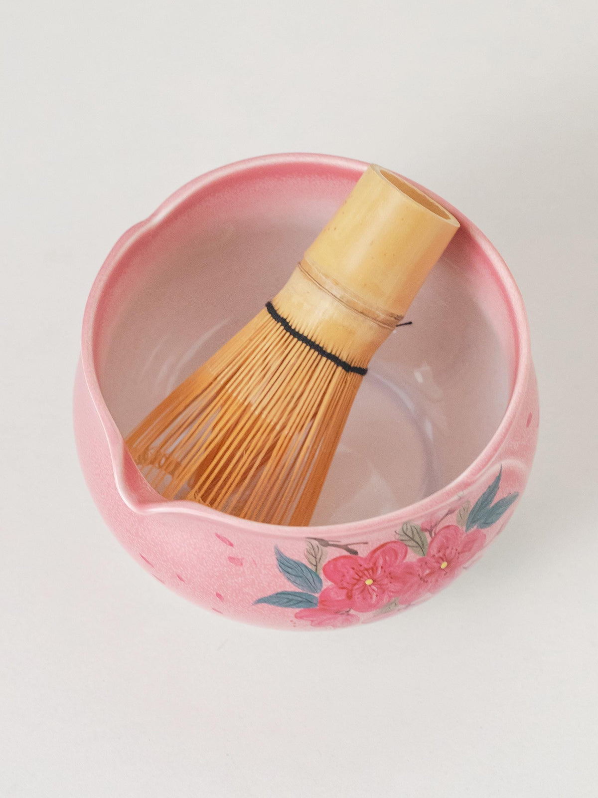 Hand-Painted Pink Cherry Blossom Matcha Set Of 4 product photo 8