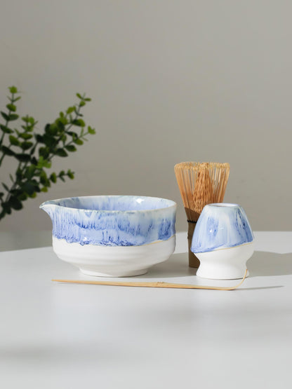 Light Gray Flow Glaze Matcha Bowl Set product photo 1