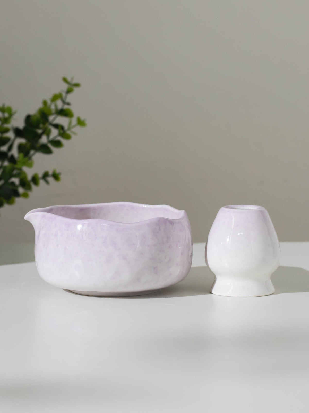 Hand-Sculpted Purple Matcha Bowl Set product photo 6