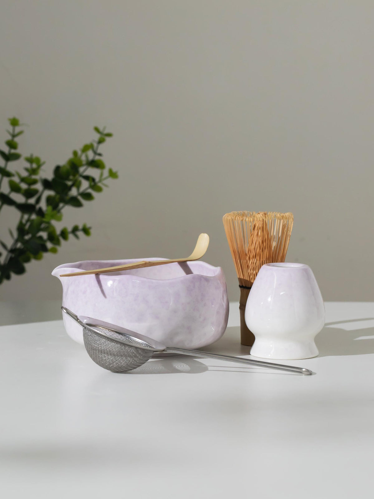 Hand-Sculpted Purple Matcha Bowl Set product photo 7