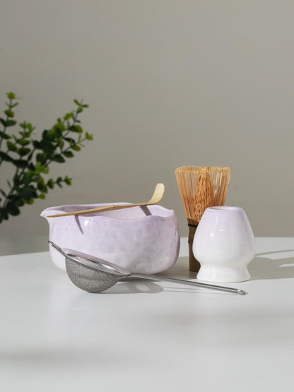 Hand-Sculpted Purple Matcha Bowl Set product photo 7