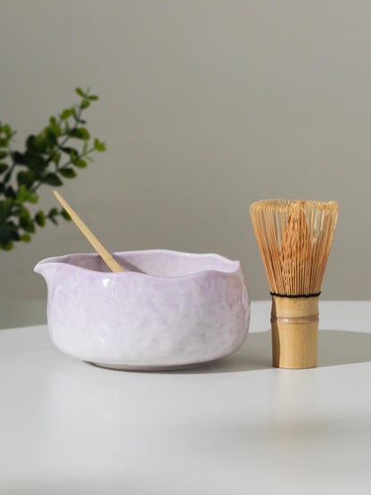 Hand-Sculpted Purple Matcha Bowl Set product photo 5