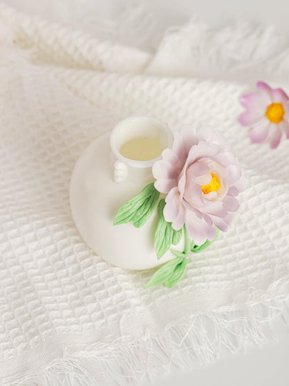 Handmade Blush Flower Ceramic Bud Vase(No Flowers)– Soft Purple Floral Mini Vase product photo 8
