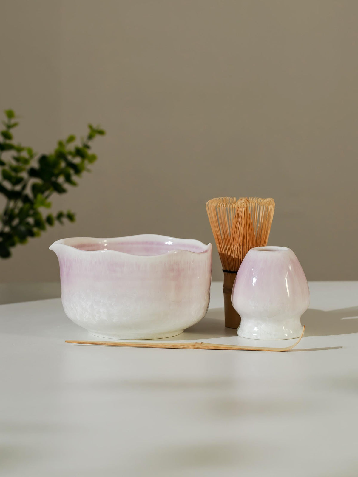 Purple & White Gradient Matcha Bowl Set product photo 8