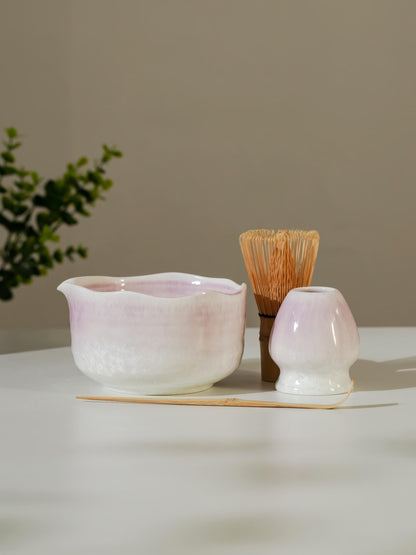 Purple & White Gradient Matcha Bowl Set product photo 1