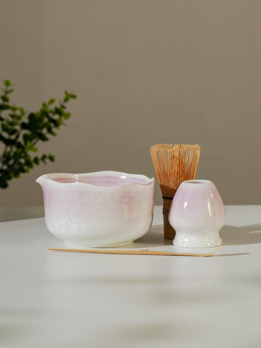 Purple & White Gradient Matcha Bowl Set product photo 1