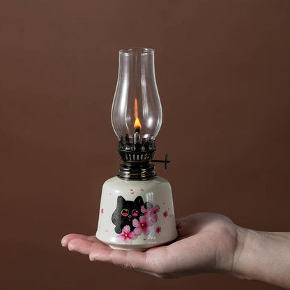 Black Cat Sakura Oil Lamp product photo 2