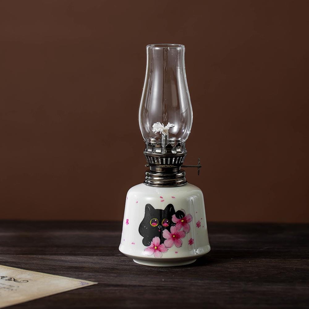 Black Cat Sakura Oil Lamp product photo 4