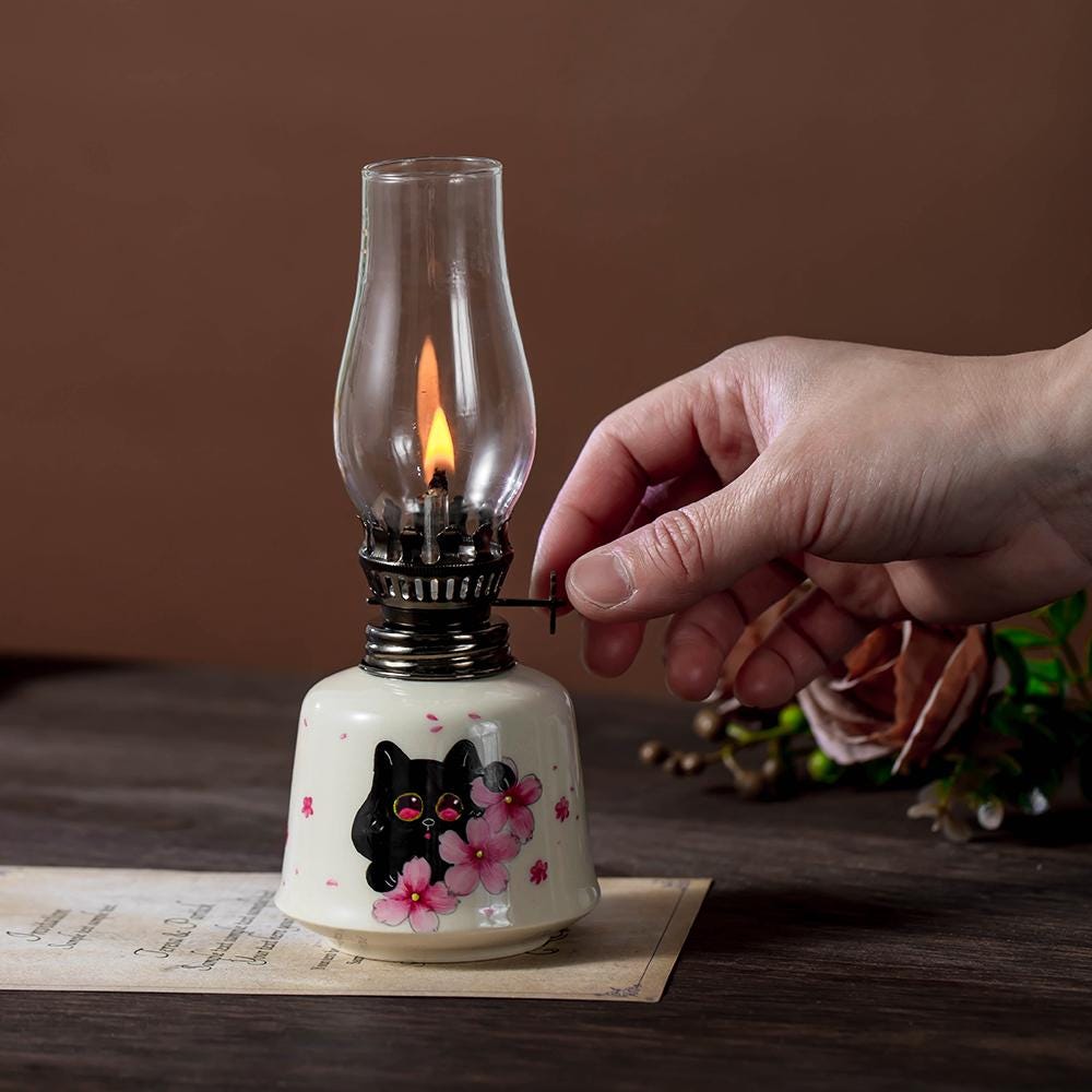 Black Cat Sakura Oil Lamp product photo 6