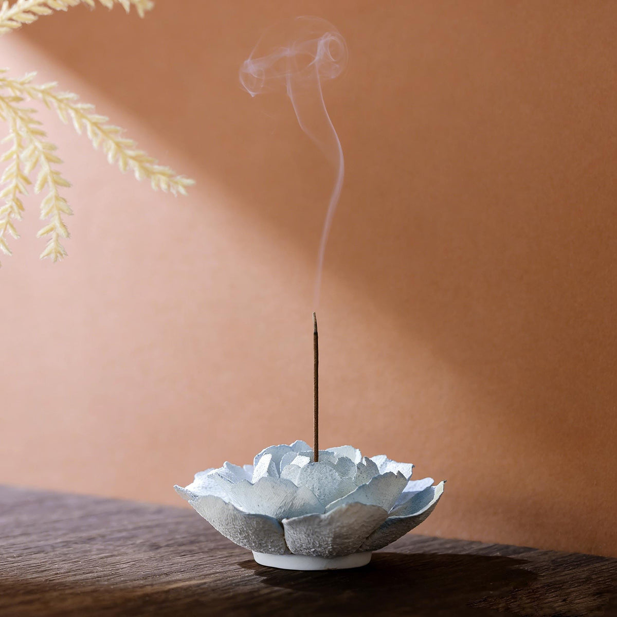 Handmade Blue Lotus Ceramic Incense Holder Flower Zen Decor Aesthetic Zen Decor product photo 5