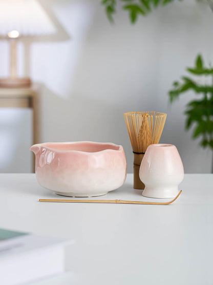 Pink White Gradient Matcha Bowl Set product photo 1