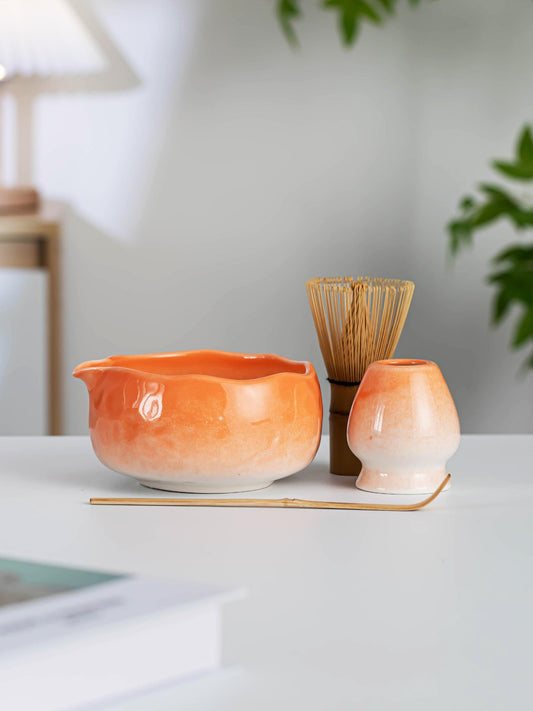 Sunset Orange Matcha Bowl Set product photo 1