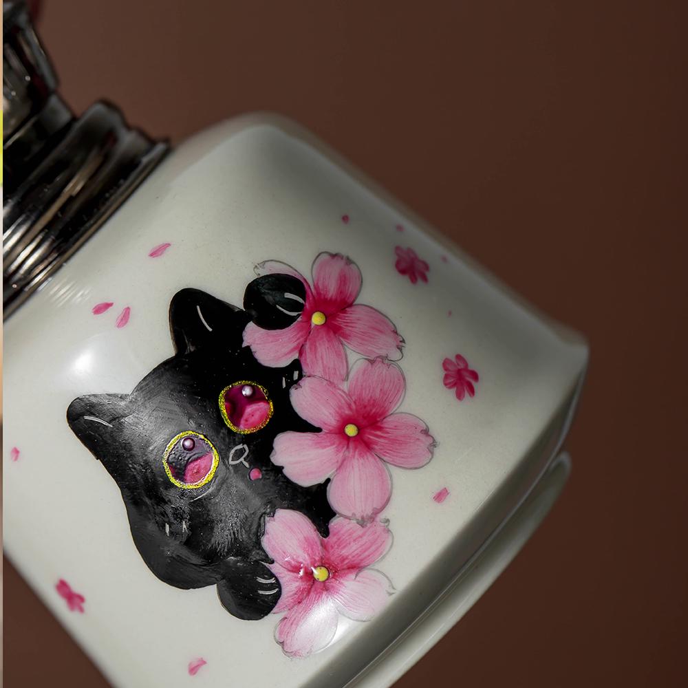 Black Cat Sakura Oil Lamp product photo 5