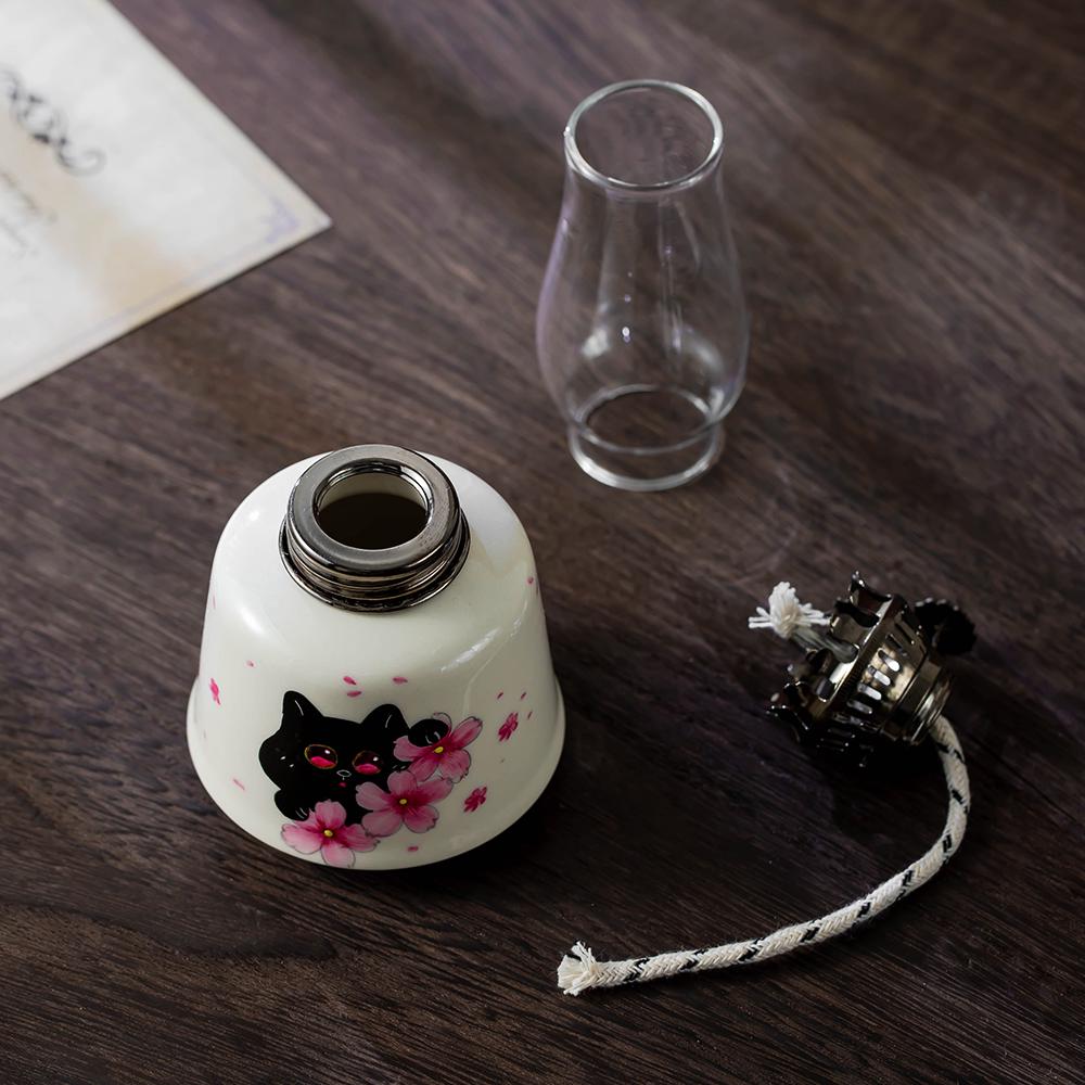 Black Cat Sakura Oil Lamp product photo 3