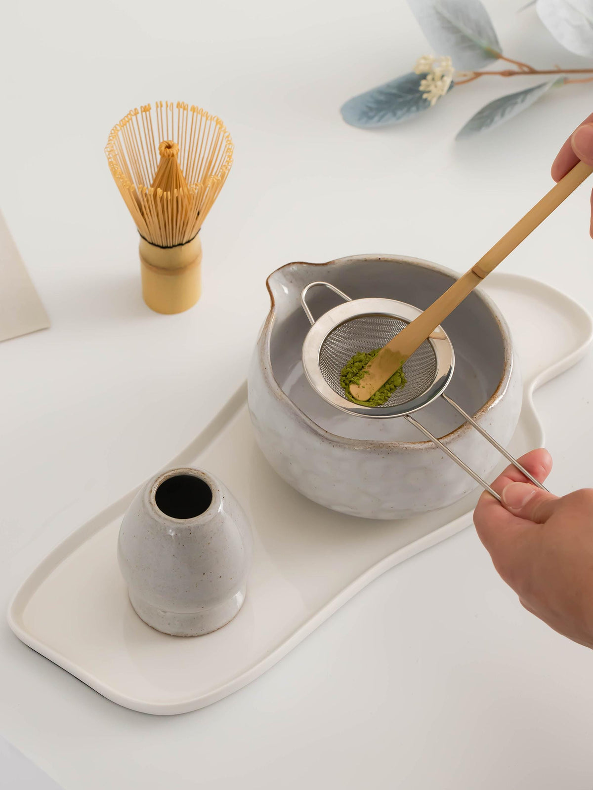 Vintage White Matcha Bowl Set product photo 4