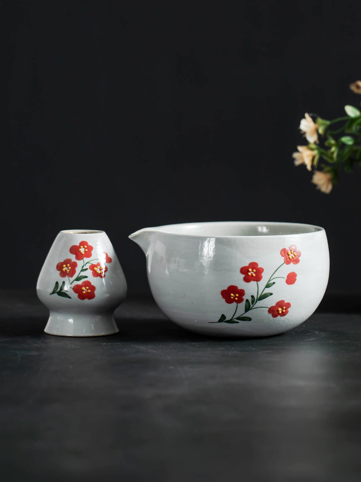 Red Flower Matcha Set Of 4 product photo 3