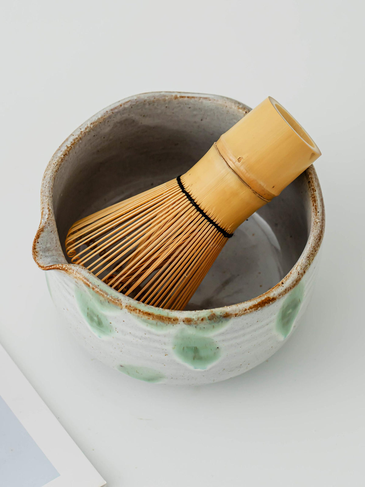 Artisanal Natural Green Glazing Matcha Bowl Set product photo 4