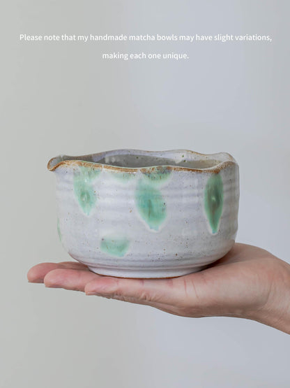 Artisanal Natural Green Glazing Matcha Bowl Set product photo 2