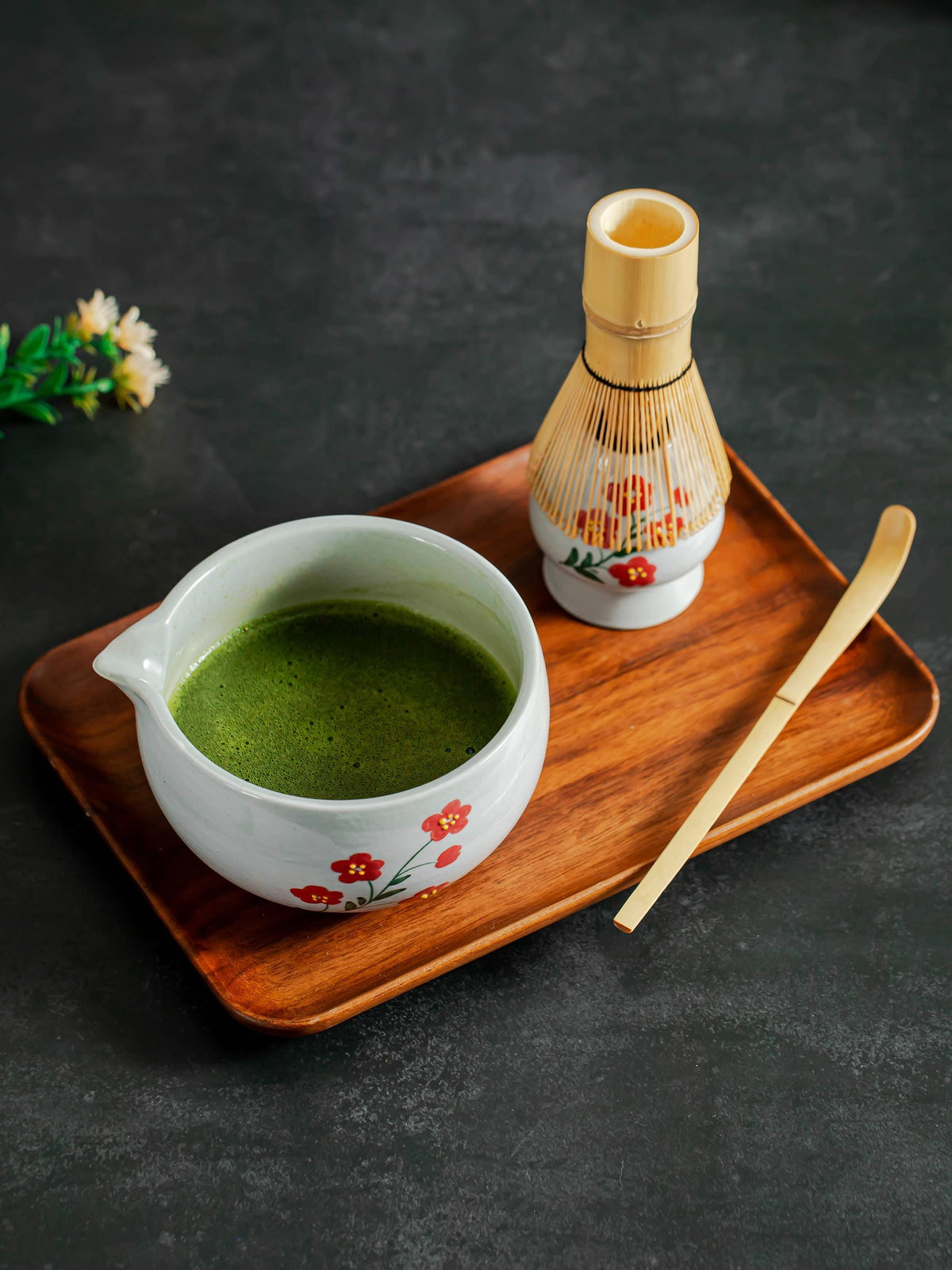 Red Flower Matcha Set Of 4 product photo 6