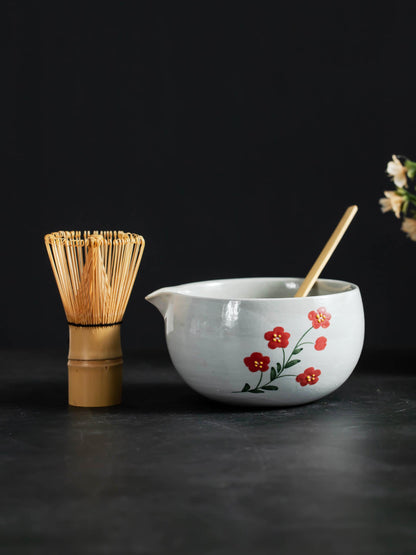 Red Flower Matcha Set Of 4 product photo 7