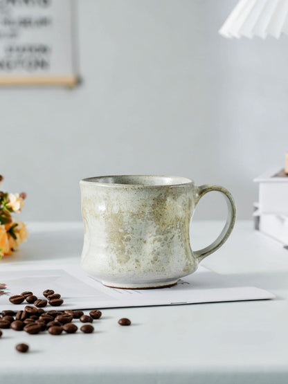 Handle Vintage Style Gray White Unique Her Ceramic Coffee Mug product photo 1