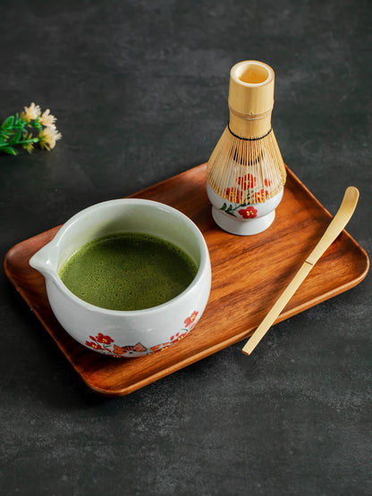 Orange Cat In A Flower Garden Matcha Set Of 4 product photo 6