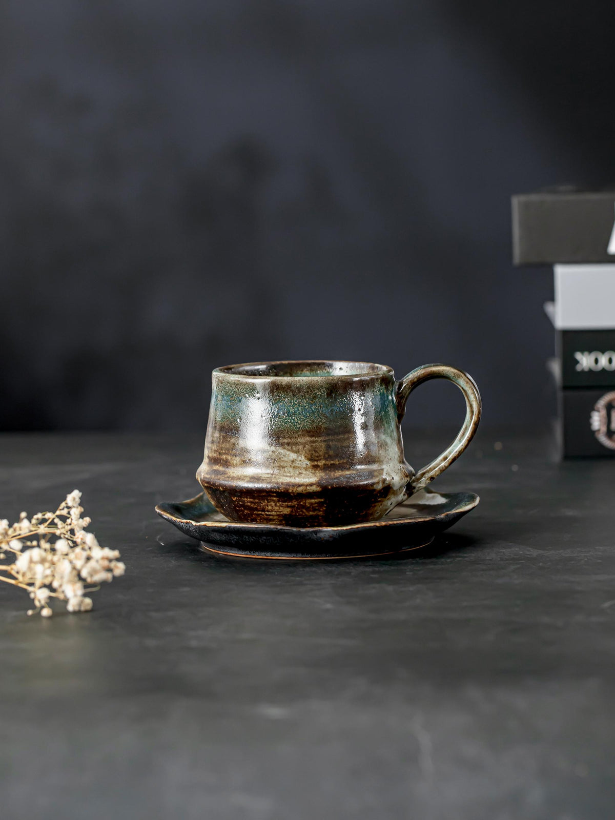 Vintage Stoneware Coffee Cup and Saucer product photo 5