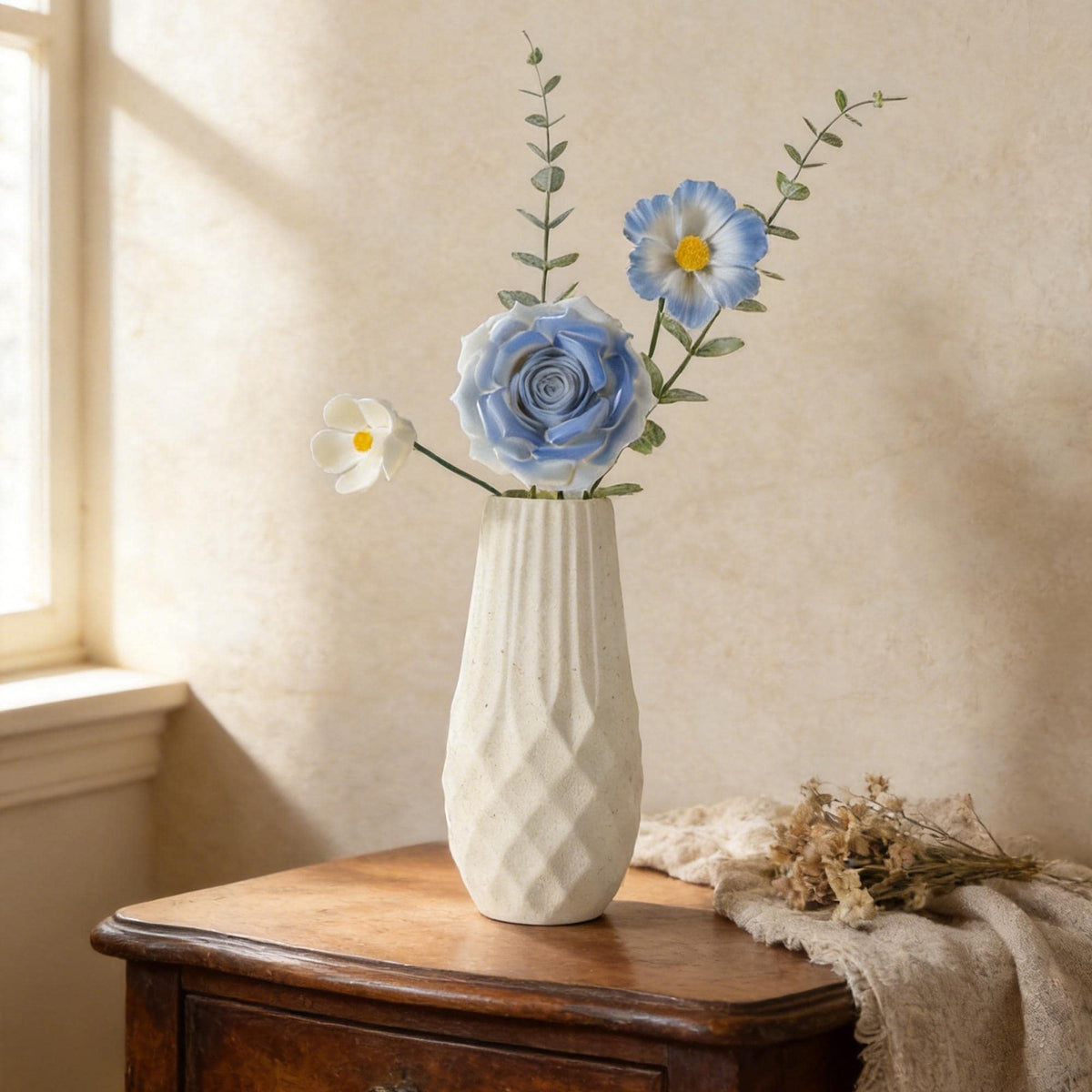 Handmade Ceramic Flower Bouquet Blue Forever Flowers Everlasting Floral Gift Cer product photo 2