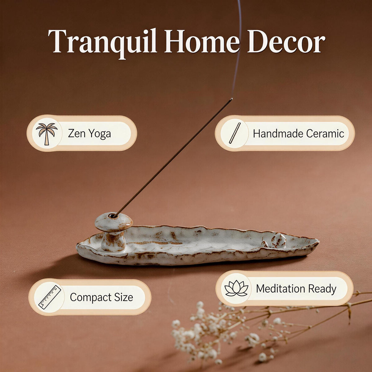 Ceramic Mushroom Incense Holder product photo 4
