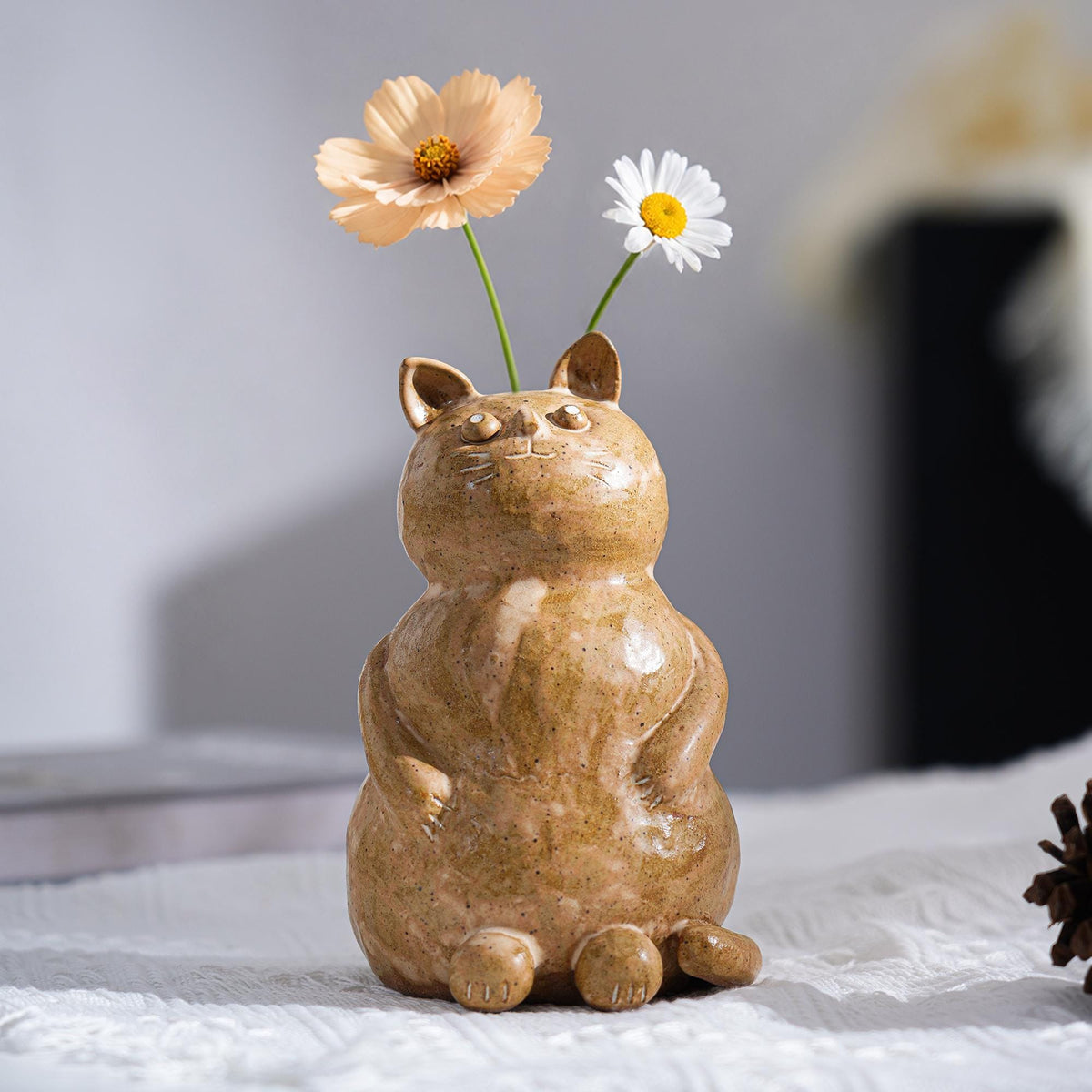 Handmade Ceramic Cat Vase product photo 3