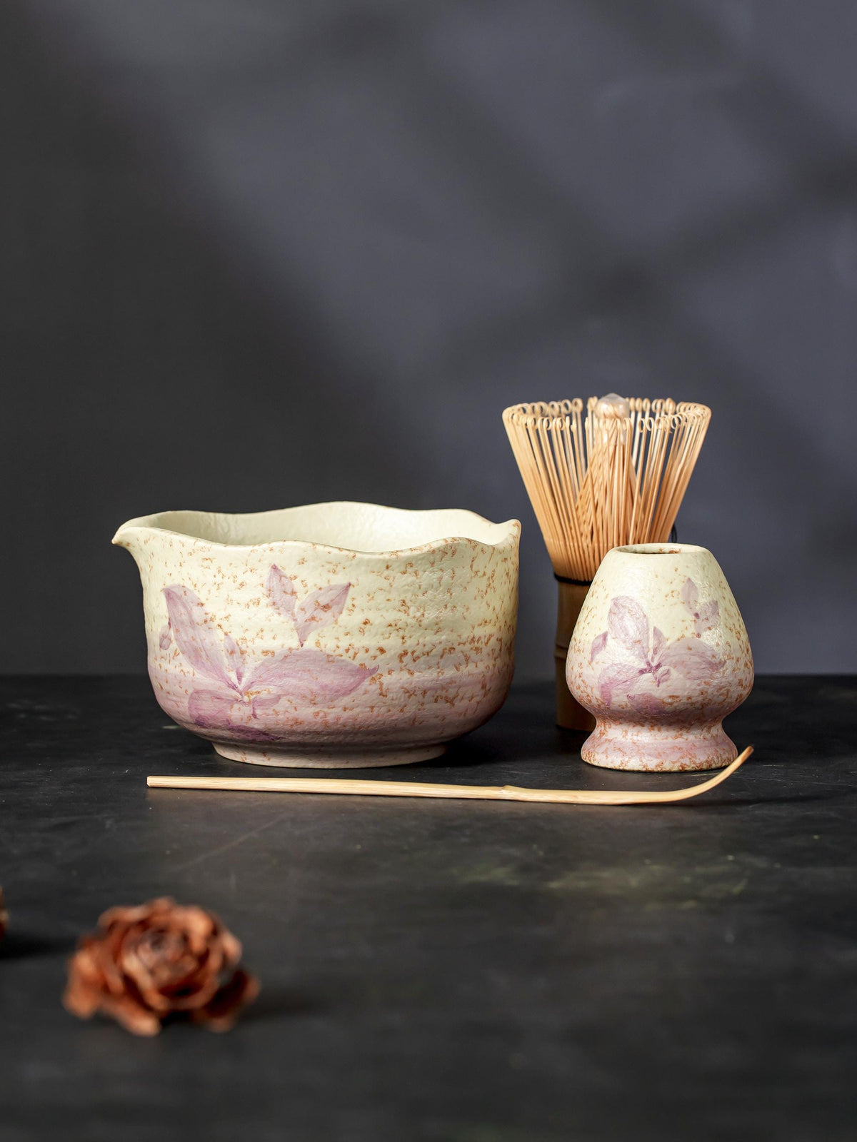Swallow Tail Flower Matcha Bowl Set product photo 5