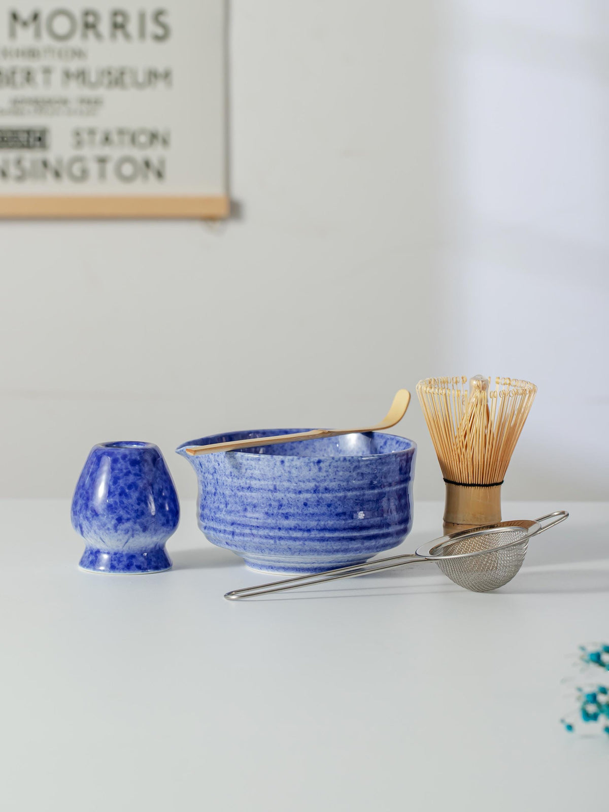 Ocean Blue Speckled Matcha Bowl Set product photo 4