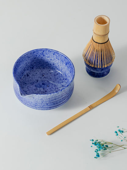 Ocean Blue Speckled Matcha Bowl Set product photo 7