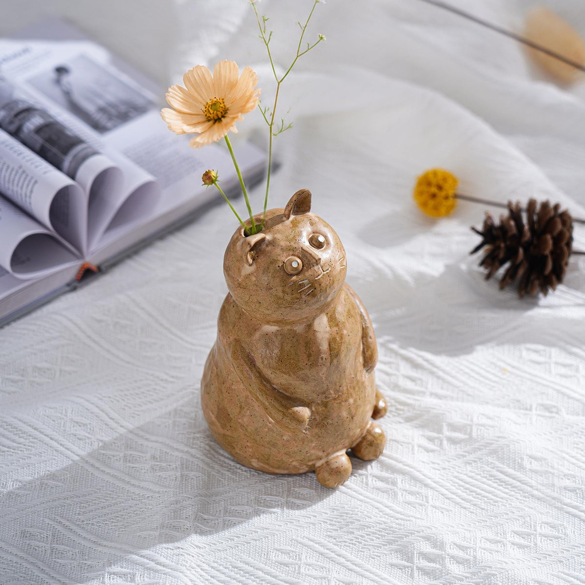 Handmade Ceramic Cat Vase product photo 6