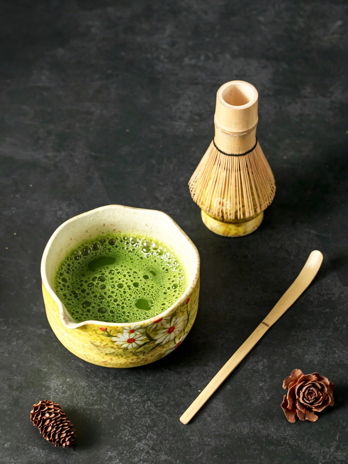 Hand-Painted Daisy Matcha Bowl Set product photo 7
