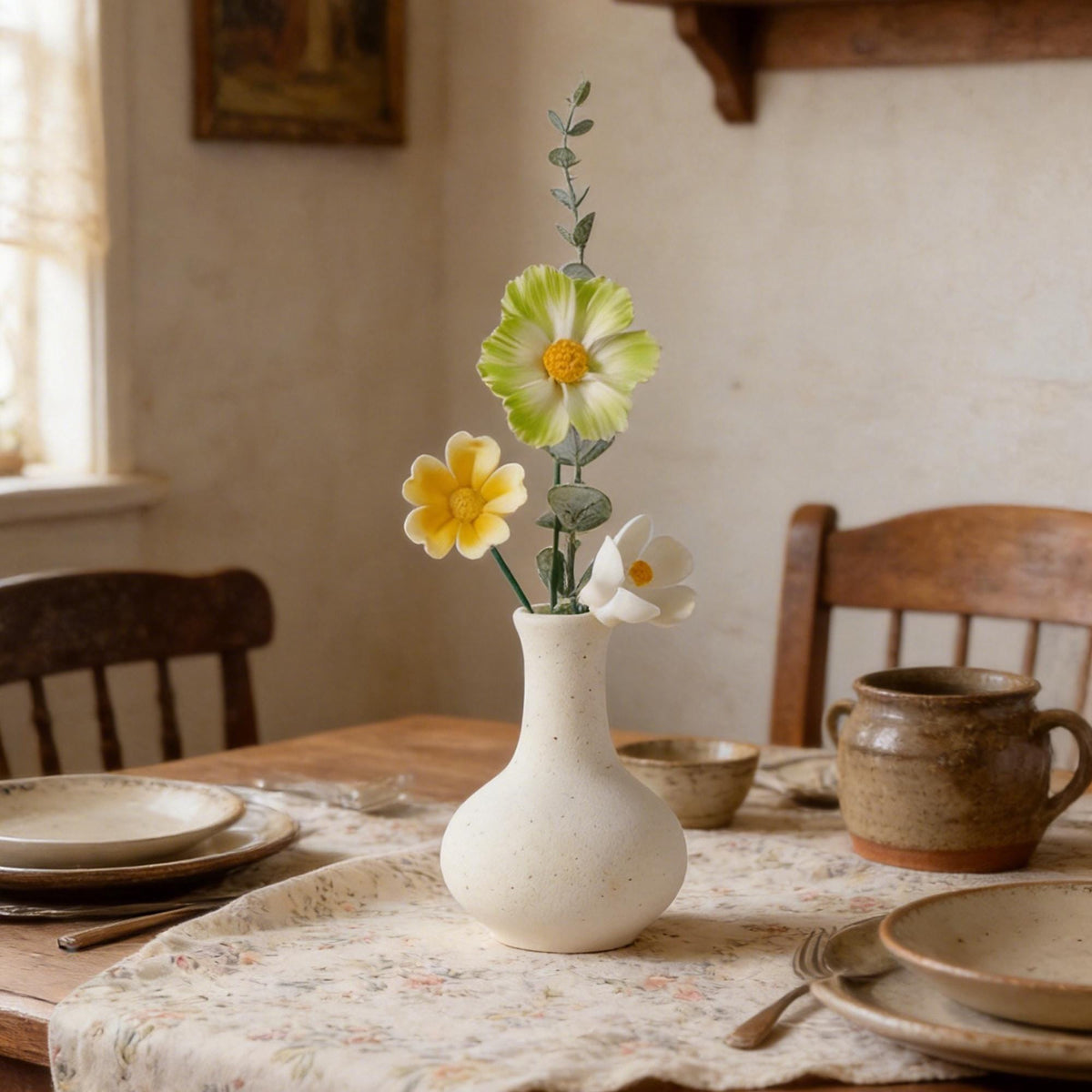 Handmade Ceramic Flower Stems with Vase product photo 4