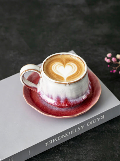 Artisan Stoneware Coffee Cup and Saucer product photo 2