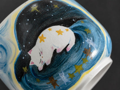 Starry White Cat Cat Memorial Urn product photo 5