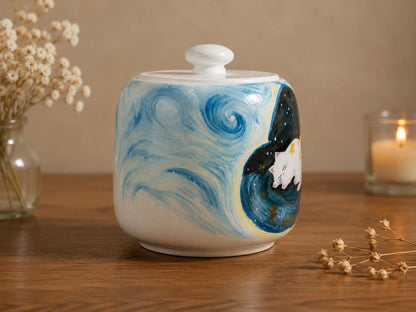 Starry White Cat Cat Memorial Urn product photo 6