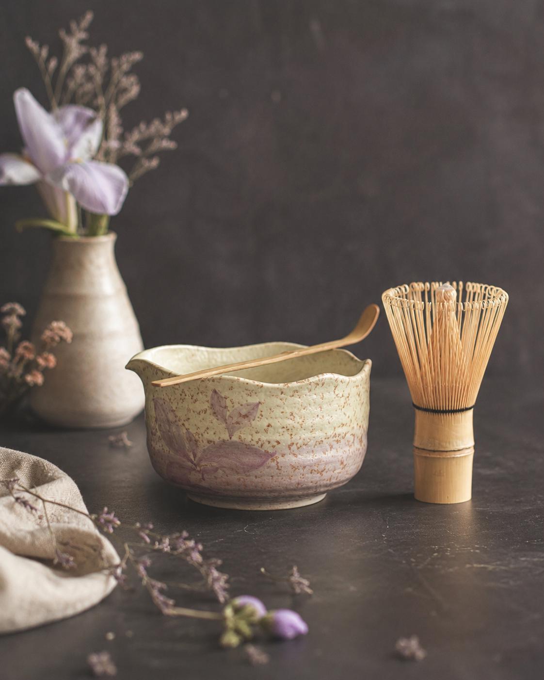 Swallow Tail Flower Matcha Bowl Set product photo 2