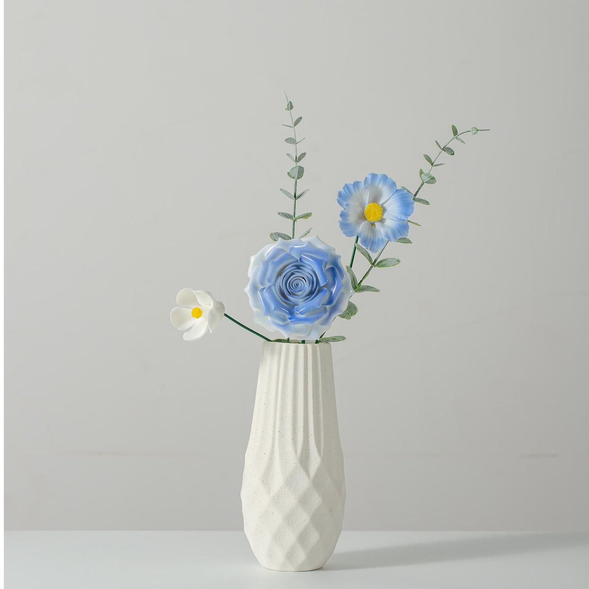 Handmade Ceramic Flower Bouquet Blue Forever Flowers Everlasting Floral Gift Cer product photo 7