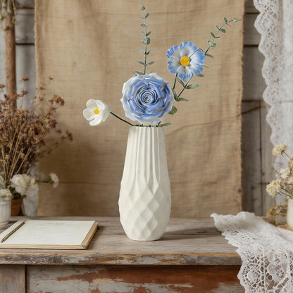 Handmade Ceramic Flower Bouquet Blue Forever Flowers Everlasting Floral Gift Cer product photo 1