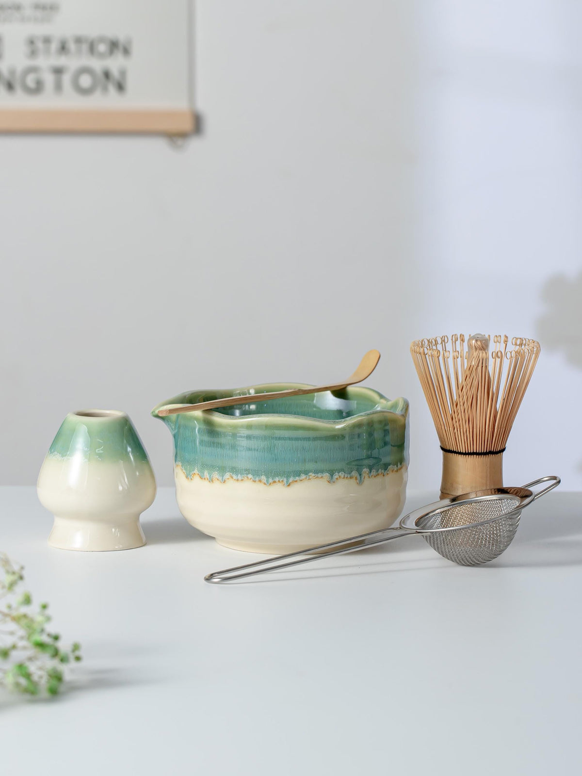 Teal Green Matcha Bowl Set product photo 6