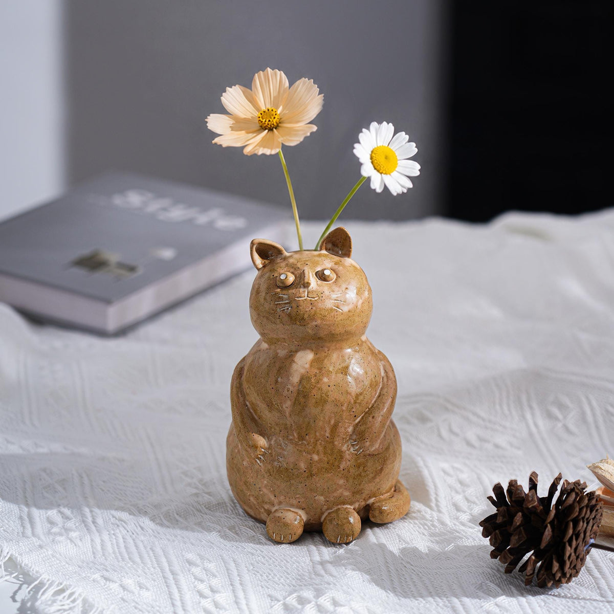 Handmade Ceramic Cat Vase product photo 5
