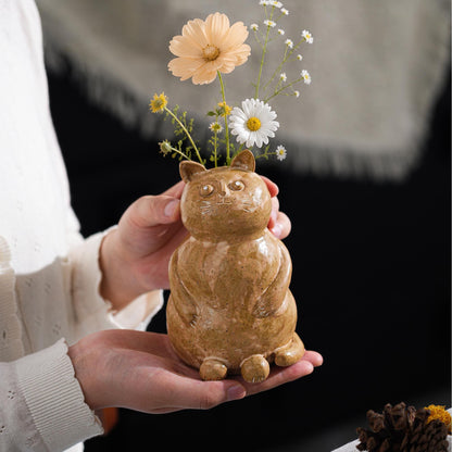 Handmade Ceramic Cat Vase product photo 2