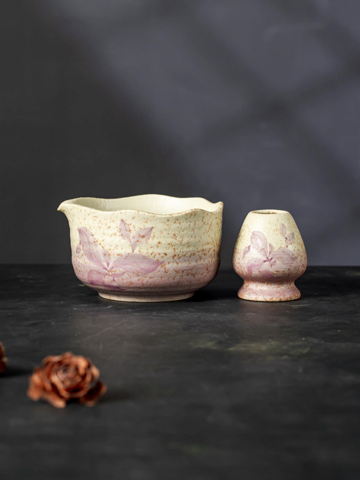 Swallow Tail Flower Matcha Bowl Set product photo 7