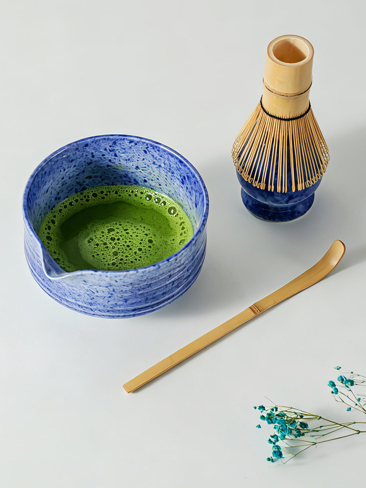 Ocean Blue Speckled Matcha Bowl Set product photo 5